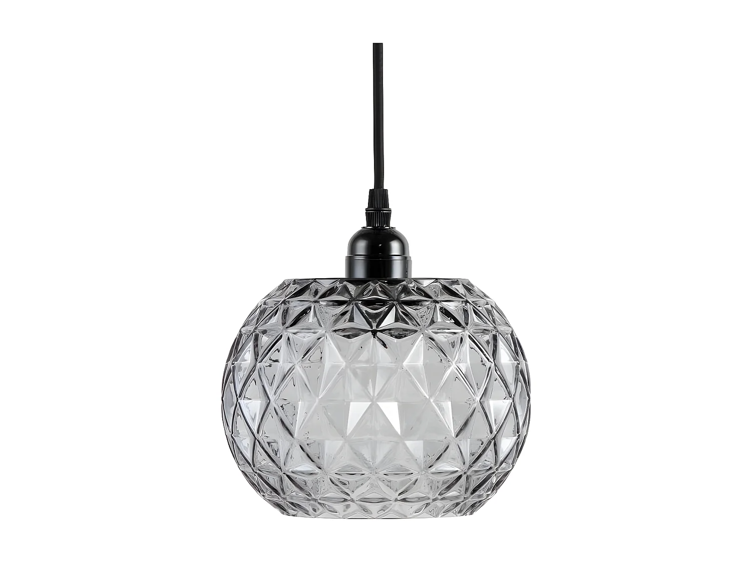 Lampe Suspension en Verre "Corvus" 18cm Gris