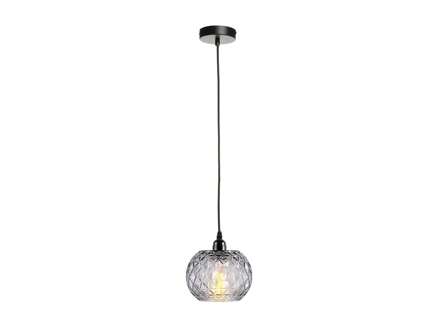 Lampe Suspension en Verre "Corvus" 18cm Gris