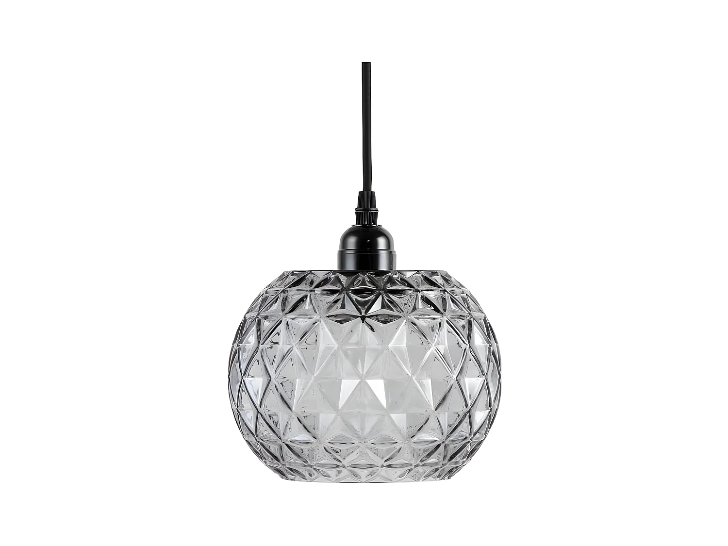 Lampe Suspension en Verre "Corvus" 18cm Gris