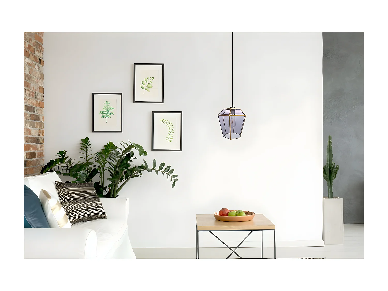 Lampe Suspension Déco "Terias" 26cm Gris