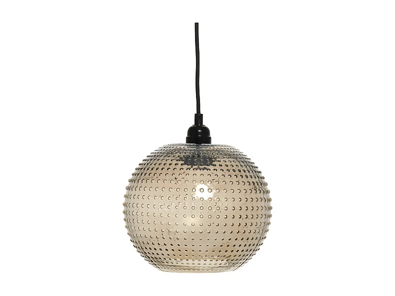 Lampe Suspension en Verre "Saturne" 23cm Marron