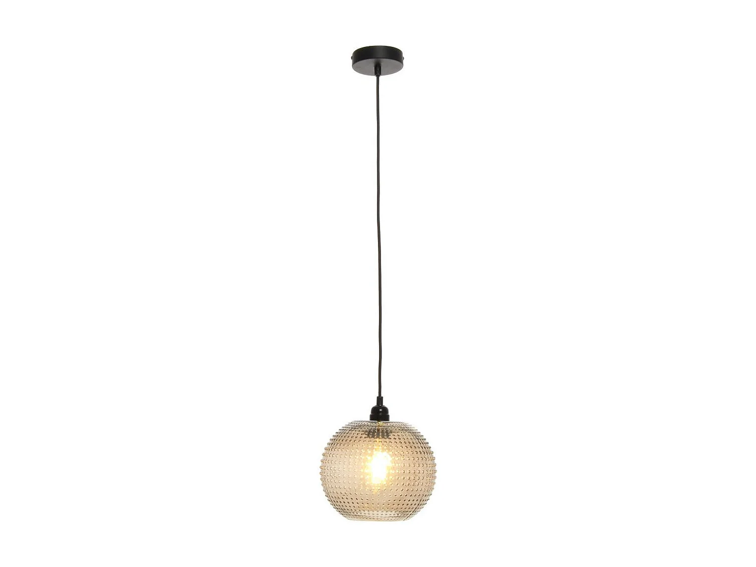 Lampe Suspension en Verre "Saturne" 23cm Marron