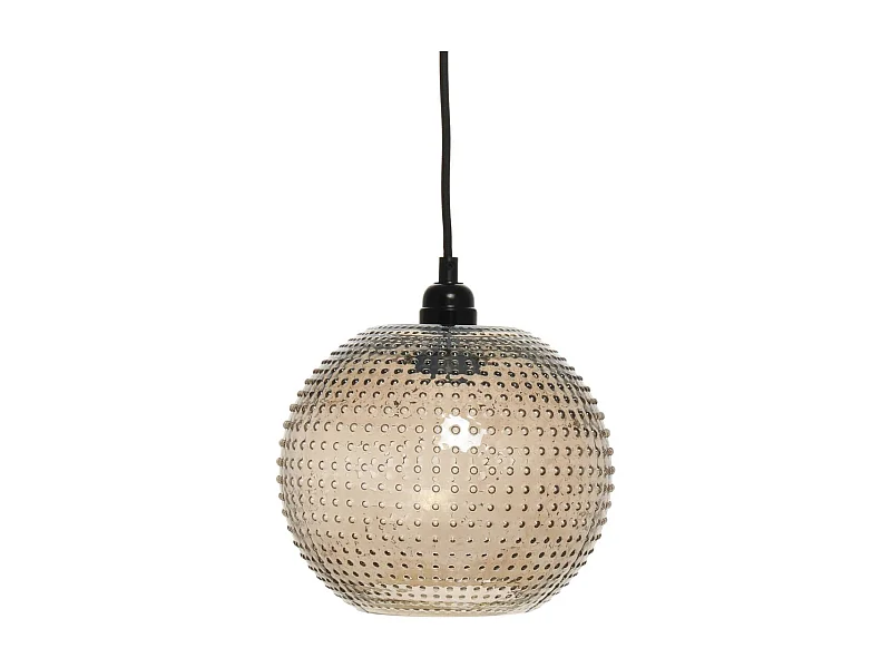 Lampe Suspension en Verre "Saturne" 23cm Marron