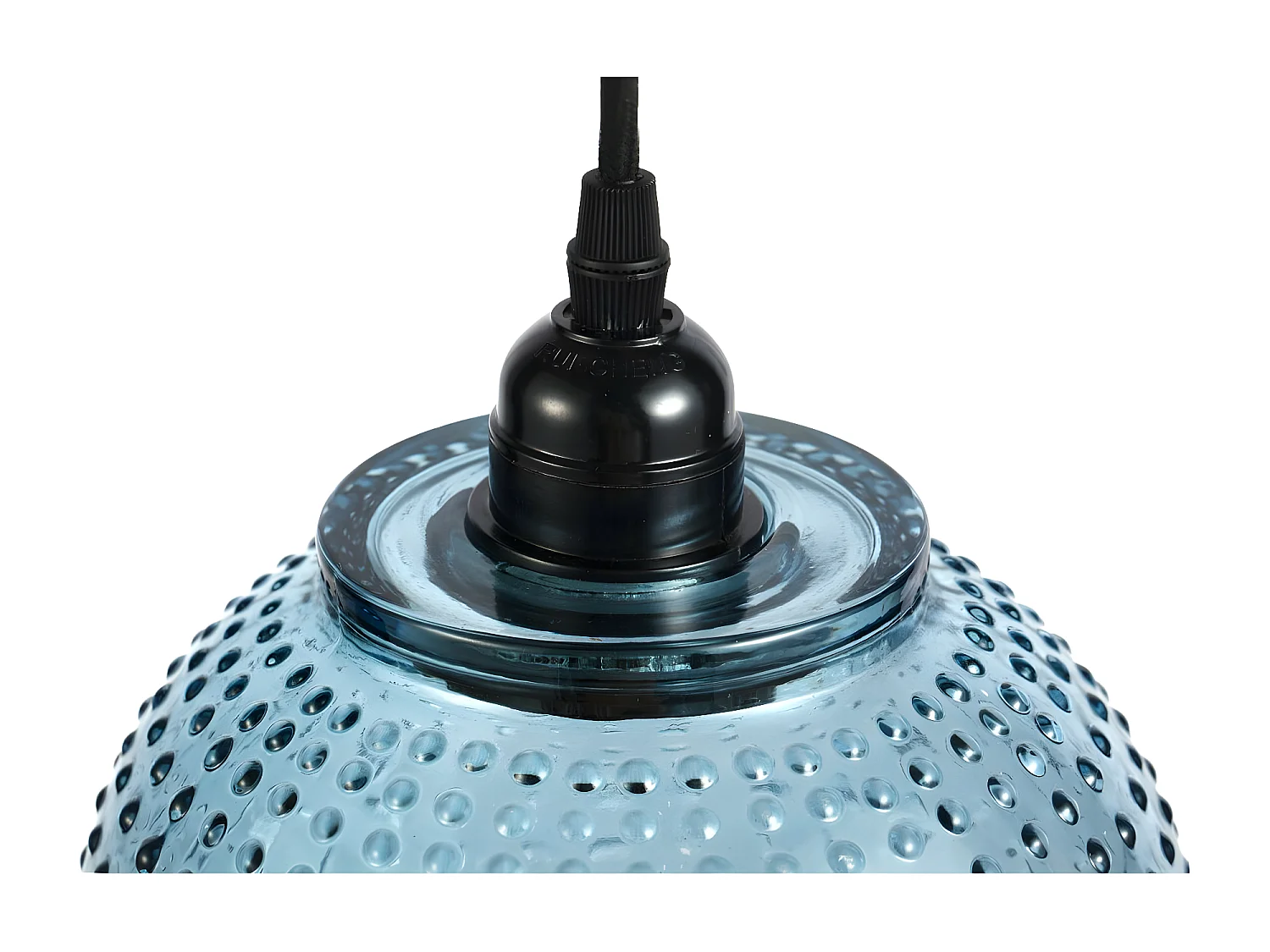 Lampe Suspension en Verre "Riva" 27cm Bleu