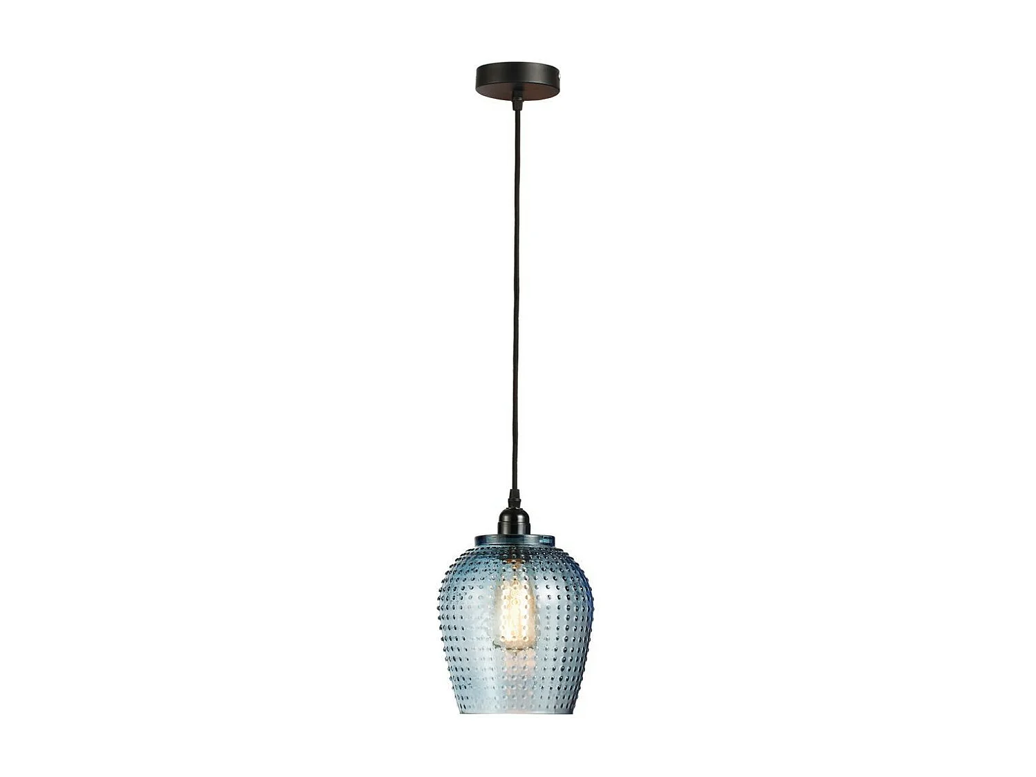 Lampe Suspension en Verre "Riva" 27cm Bleu