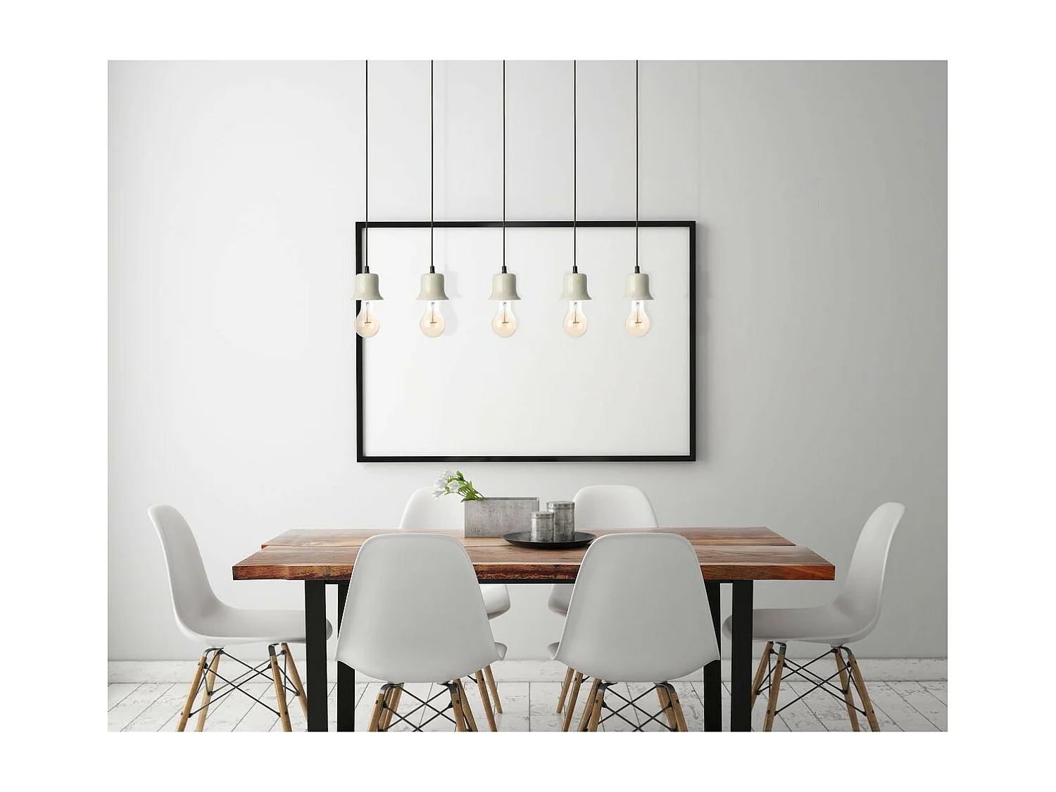 Lampe Suspension en Marbre "Musica I" 9cm Blanc