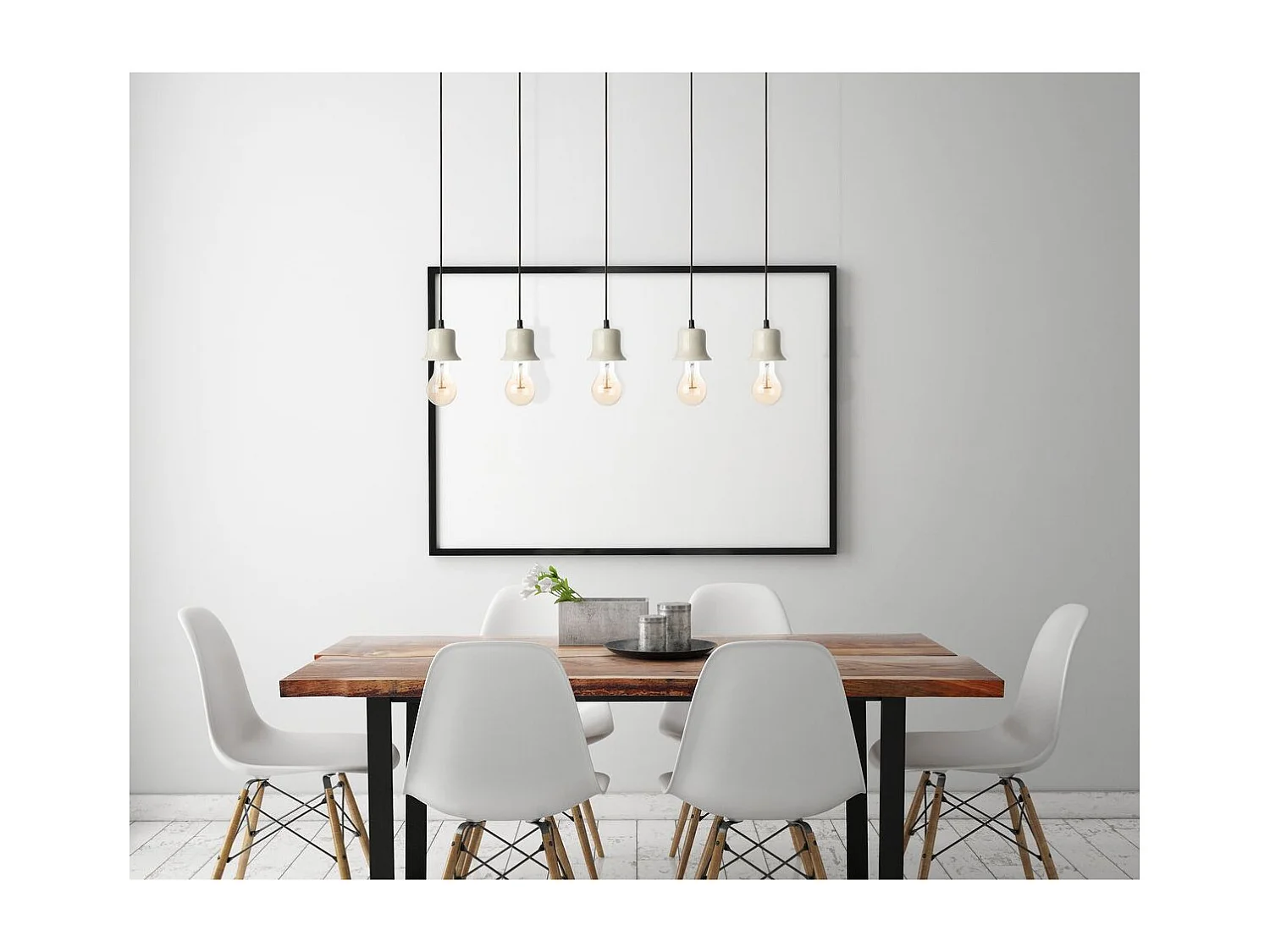 Lampe Suspension en Marbre "Musica I" 9cm Blanc