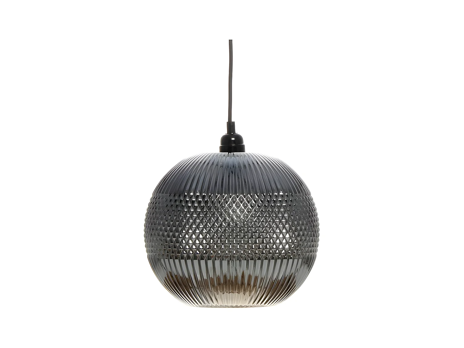 Lampe Suspension en Verre "Neptun" 26cm Argent