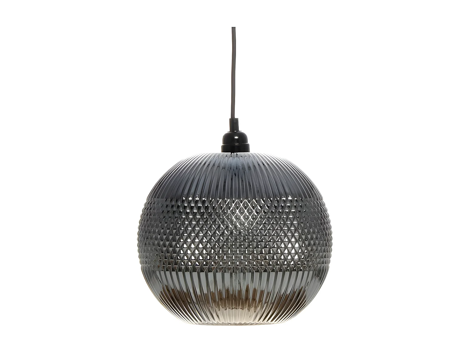Lampe Suspension en Verre "Neptun" 26cm Argent