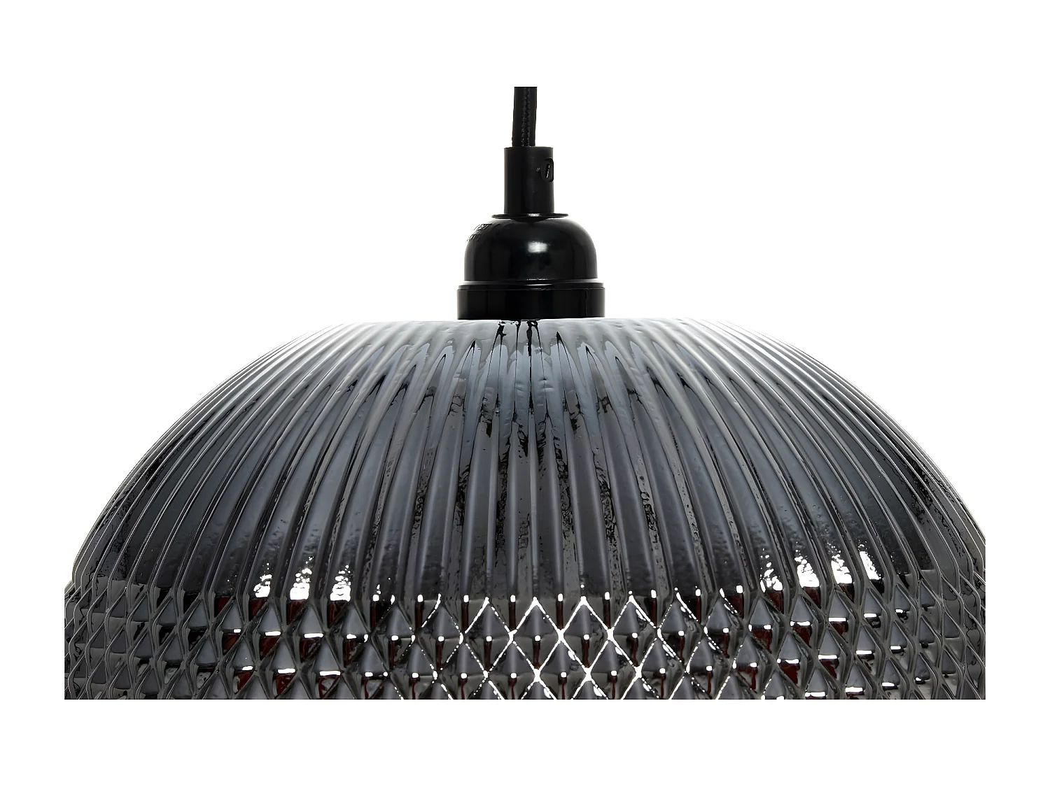 Lampe Suspension en Verre "Neptun" 26cm Argent