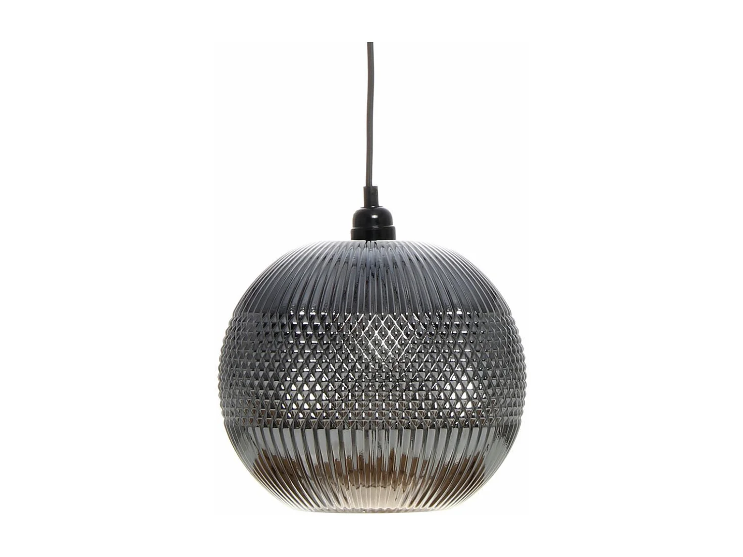Lampe Suspension en Verre "Neptun" 26cm Argent