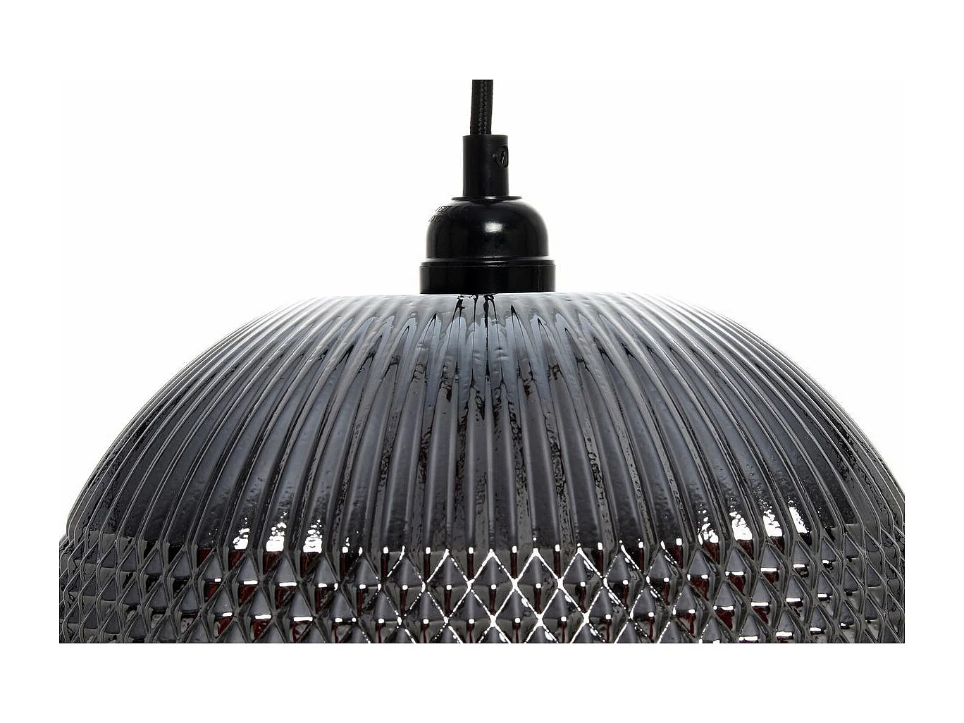 Lampe Suspension en Verre "Neptun" 26cm Argent