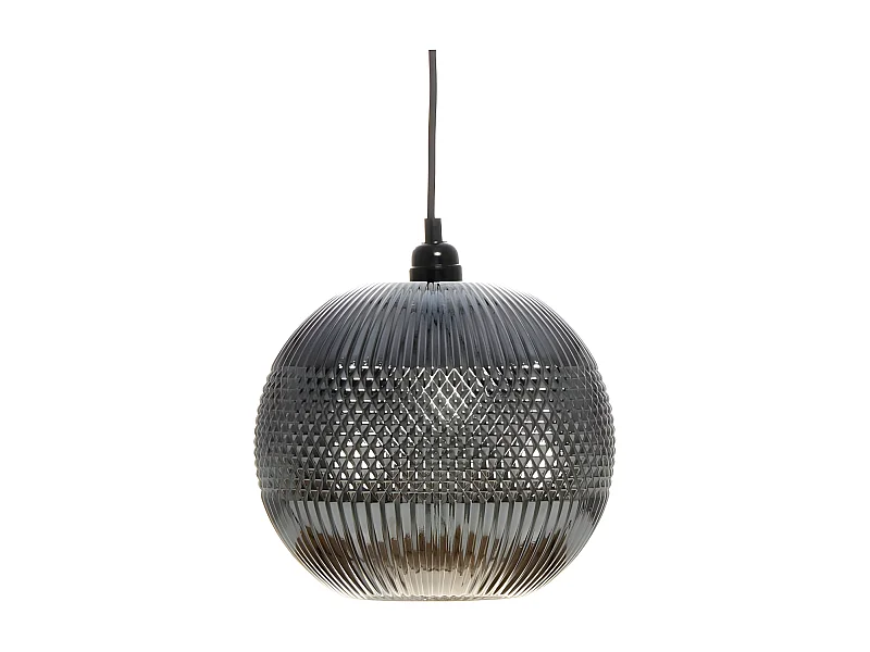 Lampe Suspension en Verre "Neptun" 26cm Argent