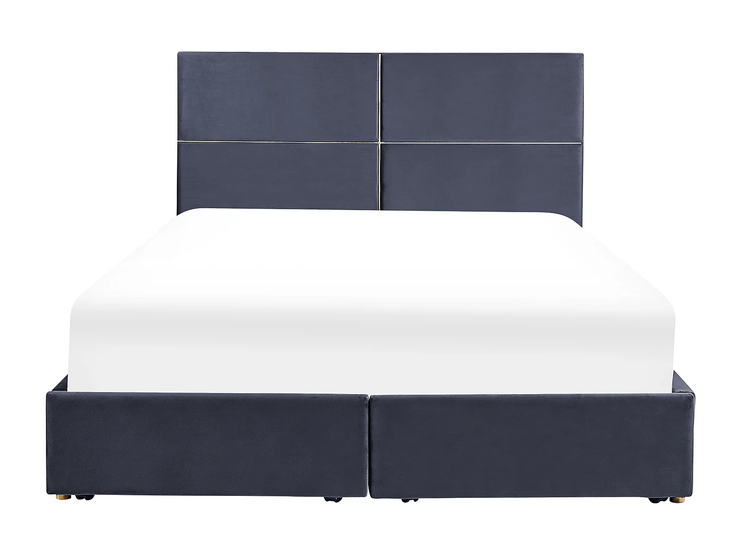 Modernes Doppelbett Polsterbezug Samtstoff 180 x 200 cm schwarz Vernoyes