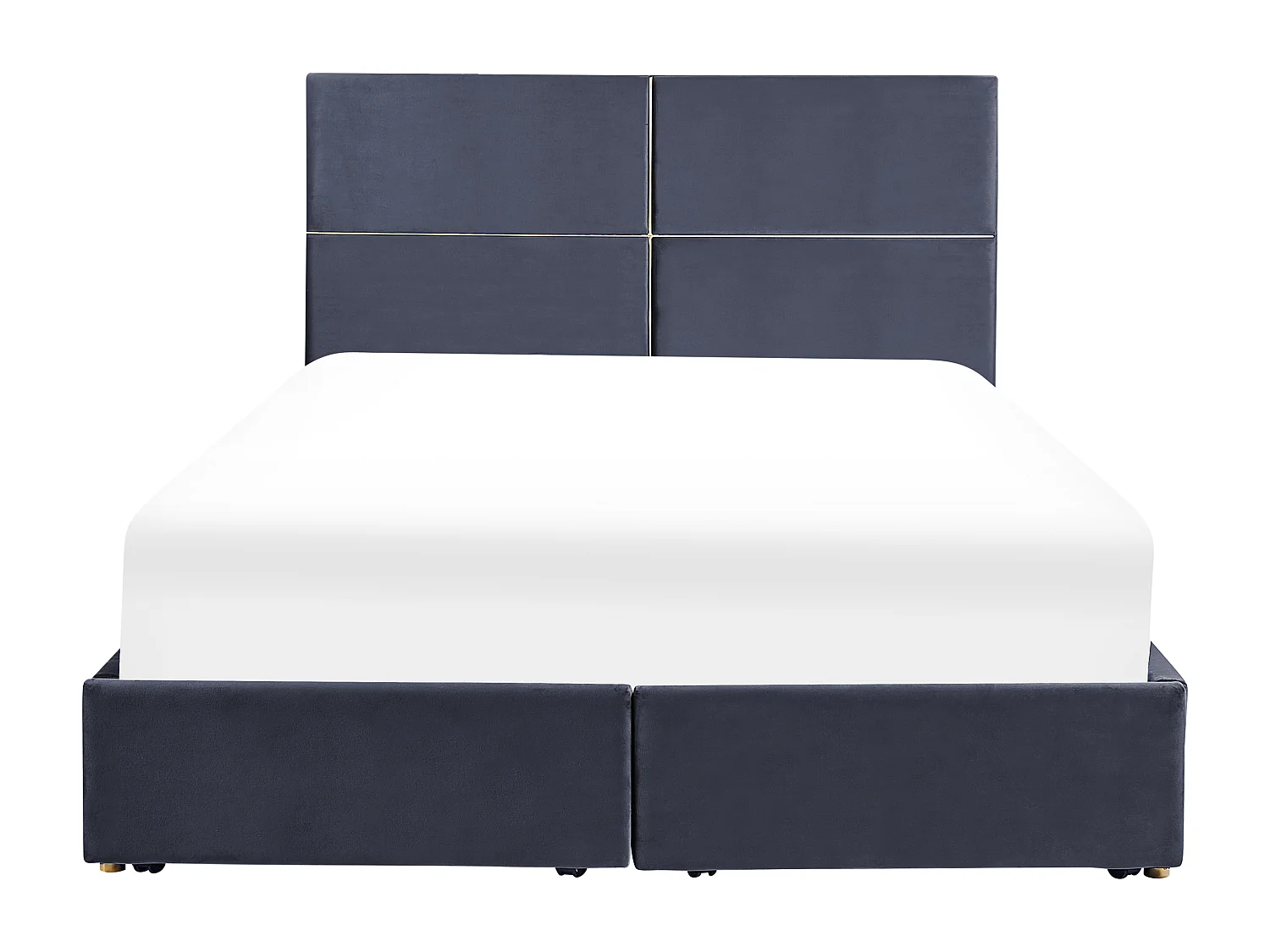 Lit ottoman Velours VERNOYES 160 x 200 cm Noir