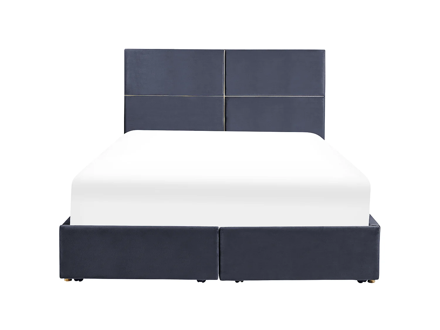Lit ottoman Velours VERNOYES 160 x 200 cm Noir