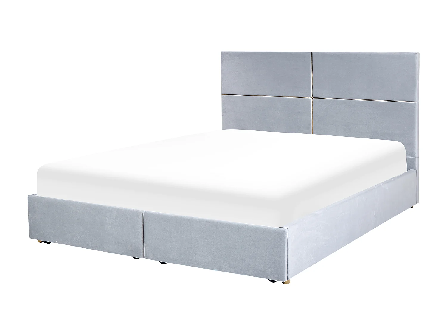 Lit ottoman Velours VERNOYES 180 x 200 cm Gris clair