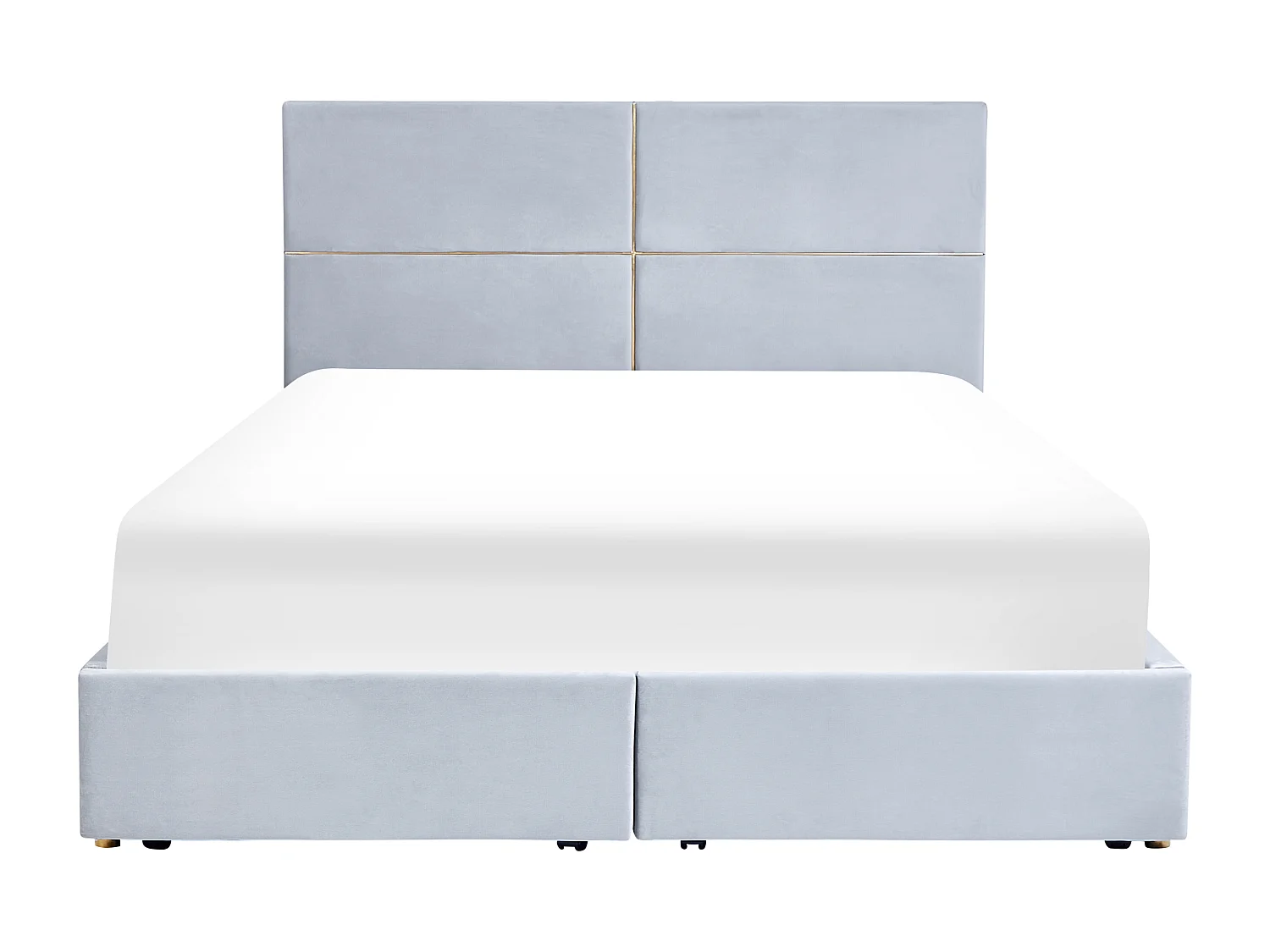 Lit ottoman Velours VERNOYES 180 x 200 cm Gris clair