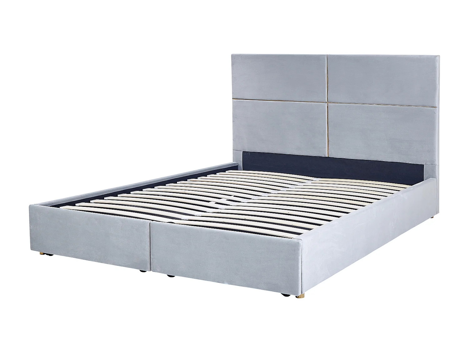 Lit ottoman Velours VERNOYES 180 x 200 cm Gris clair