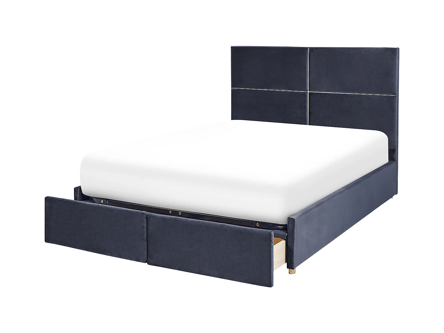 Bed met opbergruimte Fluweel VERNOYES 140 x 200 cm Zwart