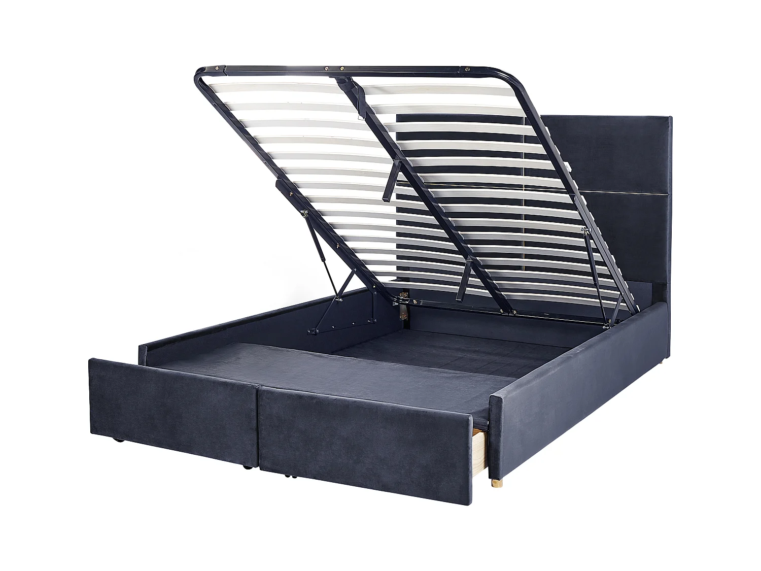 Lit ottoman Velours VERNOYES 140 x 200 cm Noir