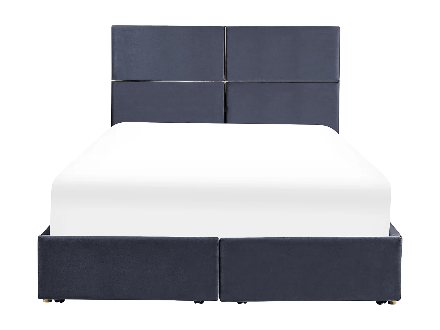 Lit ottoman Velours VERNOYES 140 x 200 cm Noir