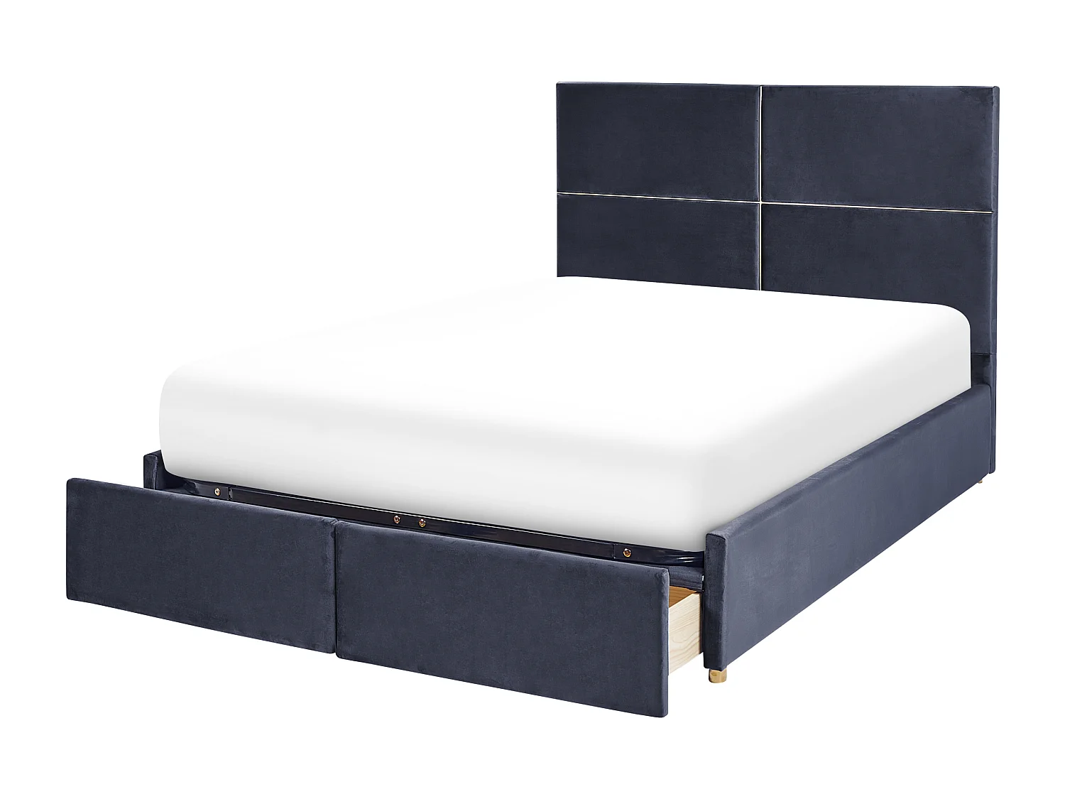 Bed met opbergruimte Fluweel VERNOYES 140 x 200 cm Zwart