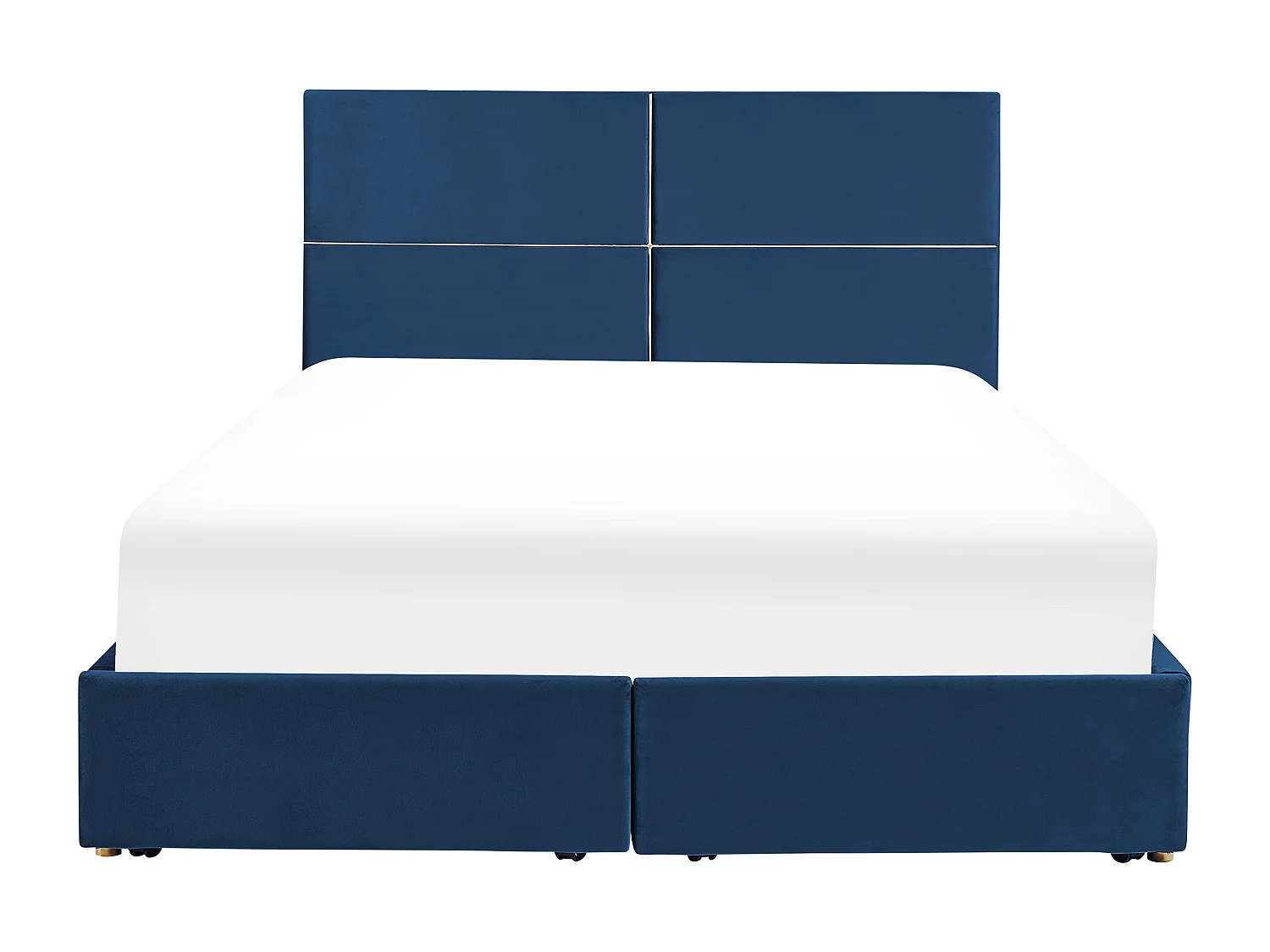 Modernes Doppelbett Polsterbezug Samtstoff 180 x 200 cm marineblau Vernoyes