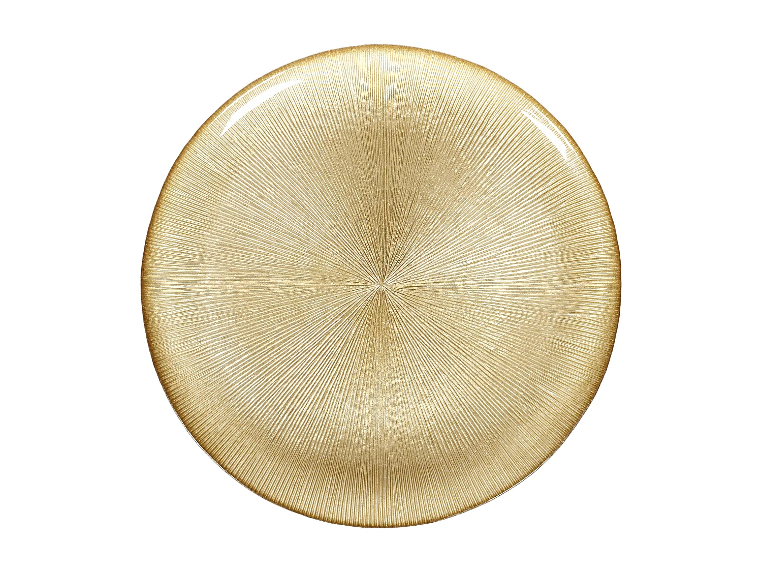 Assiette En Verre Doree D27cm Or