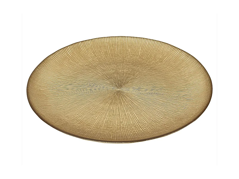 Assiette En Verre Doree D27cm Or