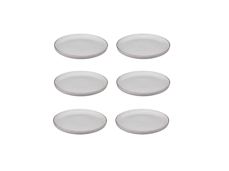 Lot de 6 Assiettes Plates "Sublima" 27cm Blanc