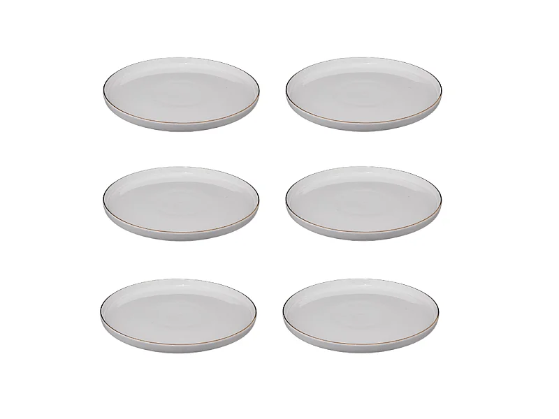 Lot de 6 Assiettes Plates "Sublima" 27cm Blanc