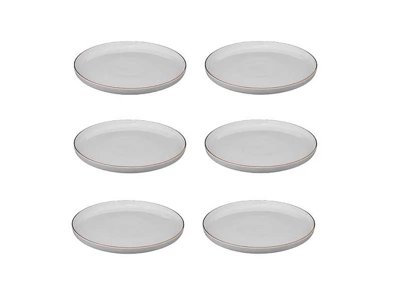 Lot de 6 Assiettes Plates "Sublima" 27cm Blanc