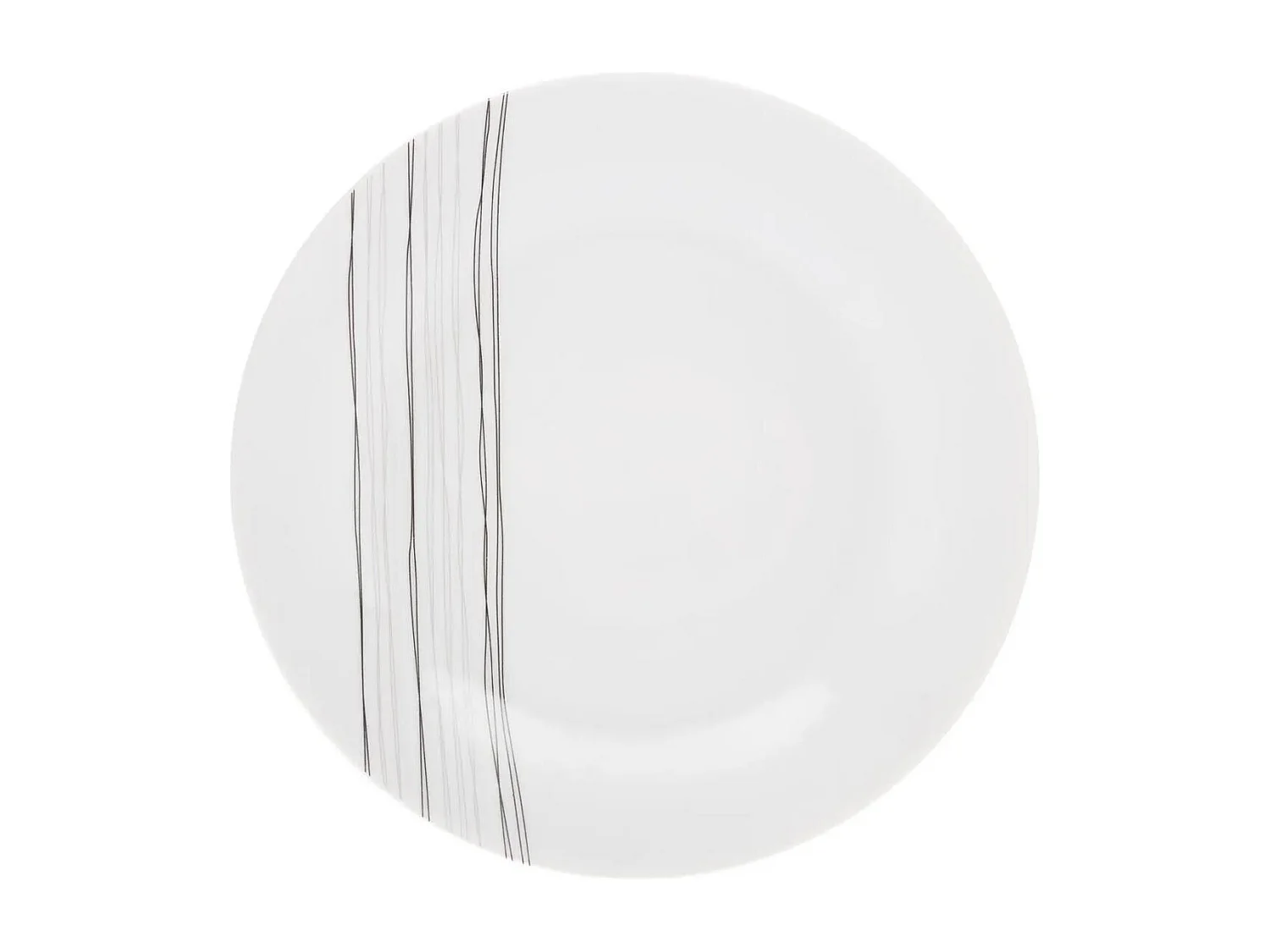 Lot de 6 Assiettes Plates "Lignes" 27cm Blanc