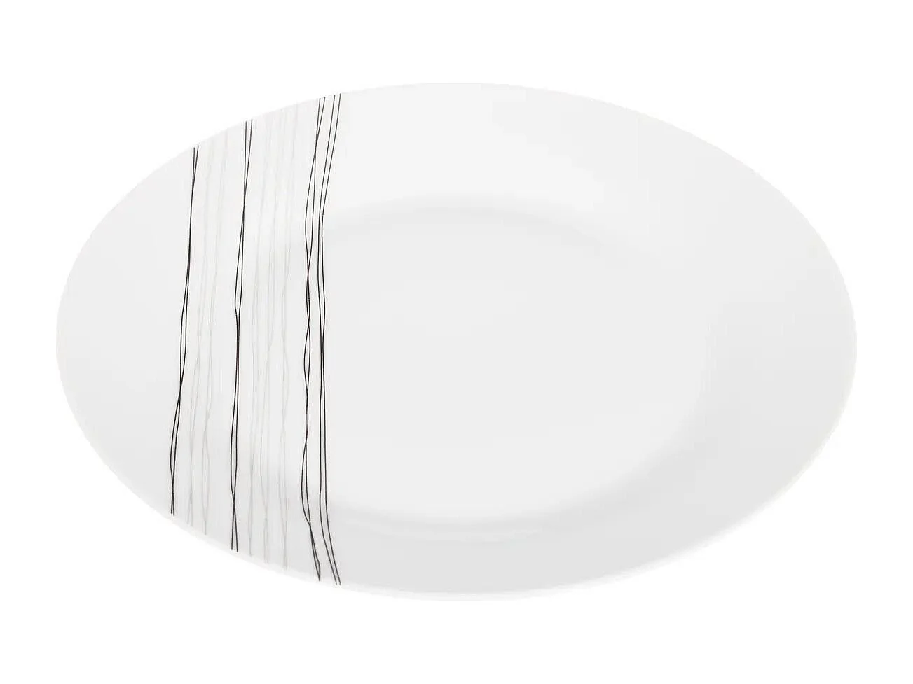 Lot de 6 Assiettes Plates "Lignes" 27cm Blanc