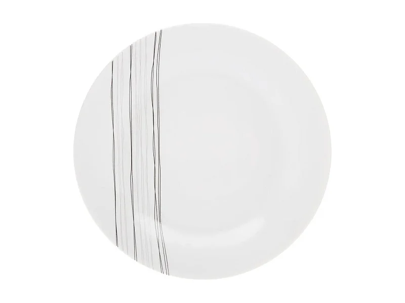 Lot de 6 Assiettes Plates "Lignes" 27cm Blanc