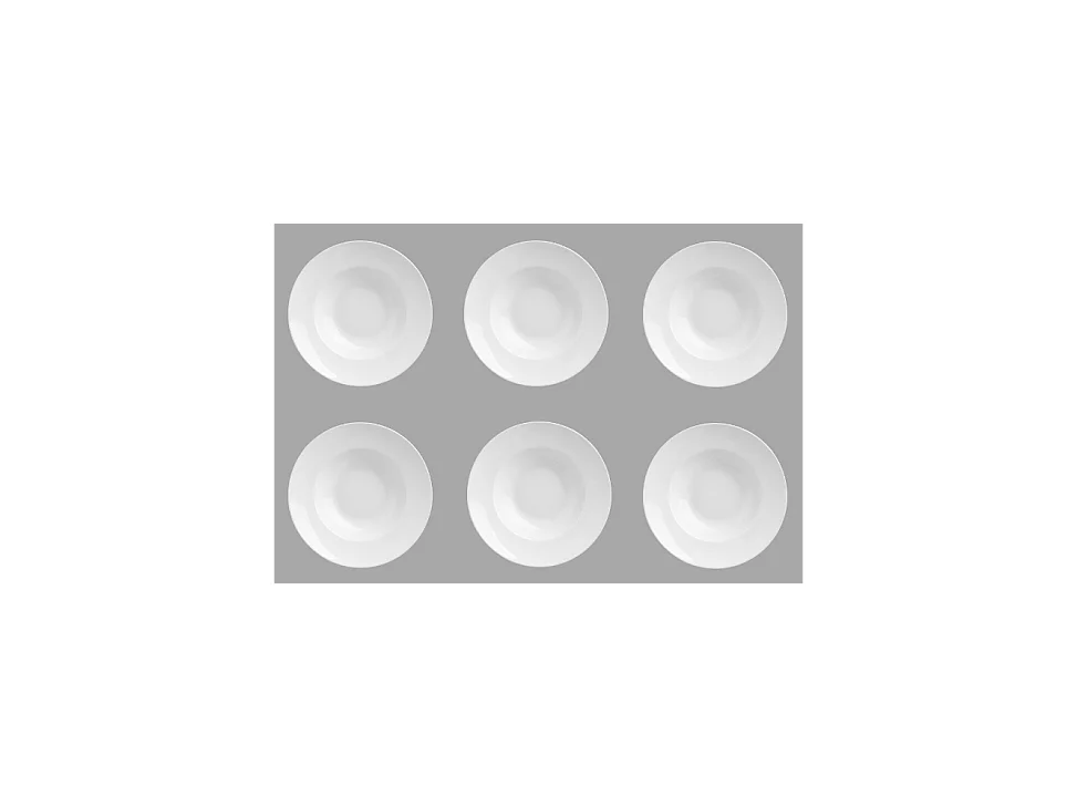 Lot de 6 Assiettes à Pates 27cm Blanc