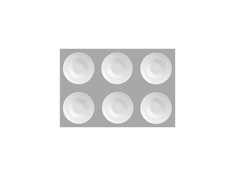 Lot de 6 Assiettes à Pates 27cm Blanc