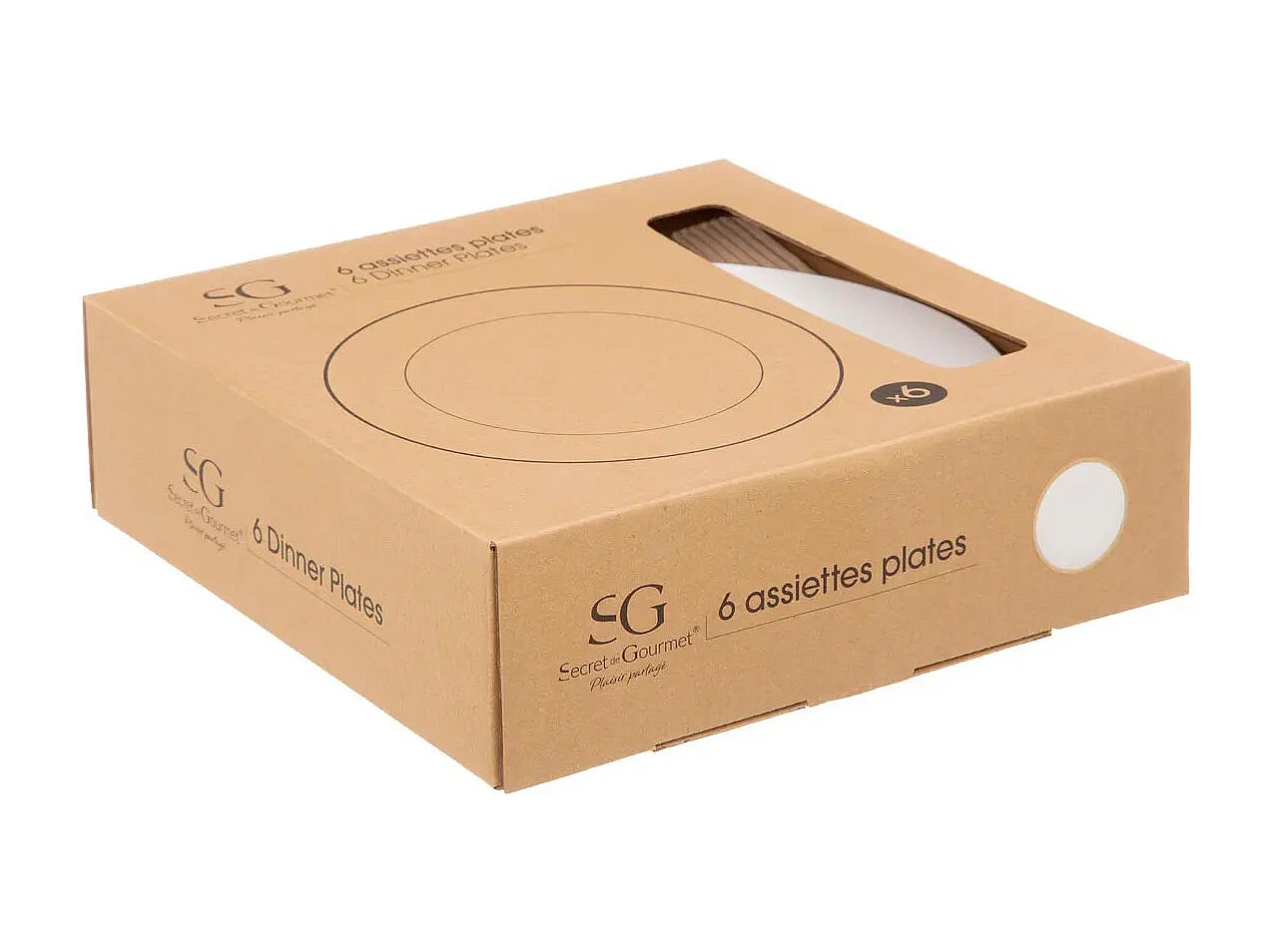 Lot de 6 Assiettes Plates "Petit Salon" 27cm Blanc