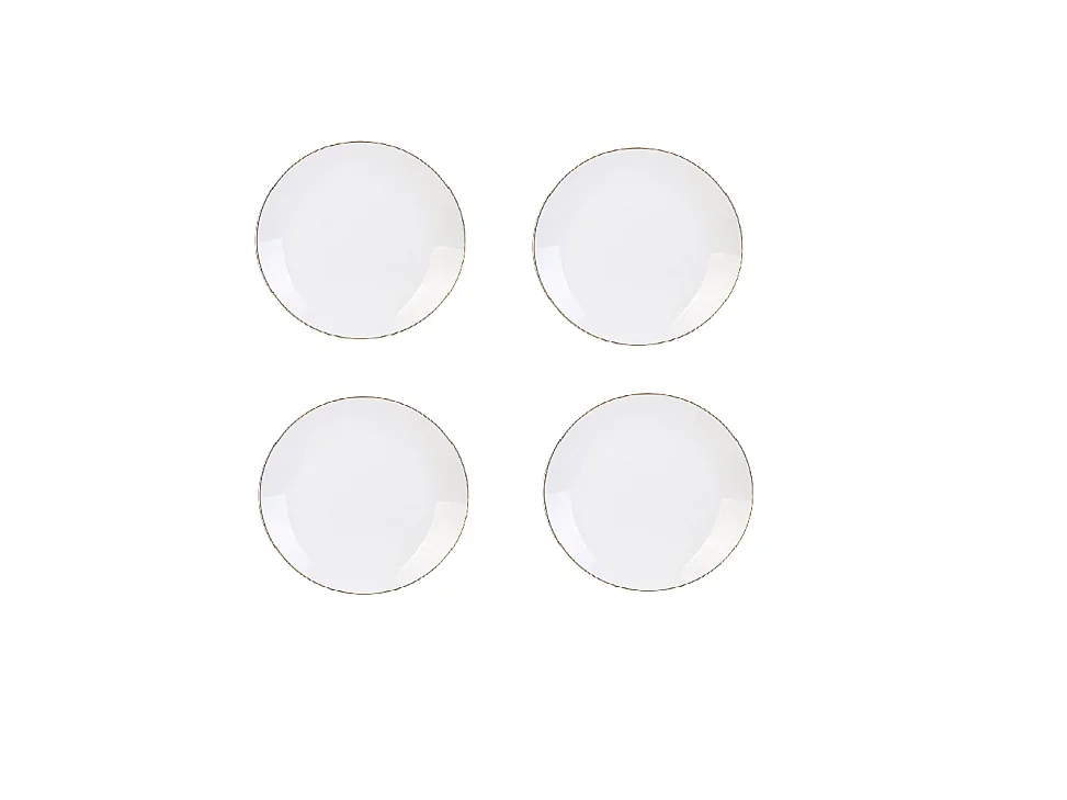 Lot de 6 Assiettes Plates "Liseré" 27cm Blanc