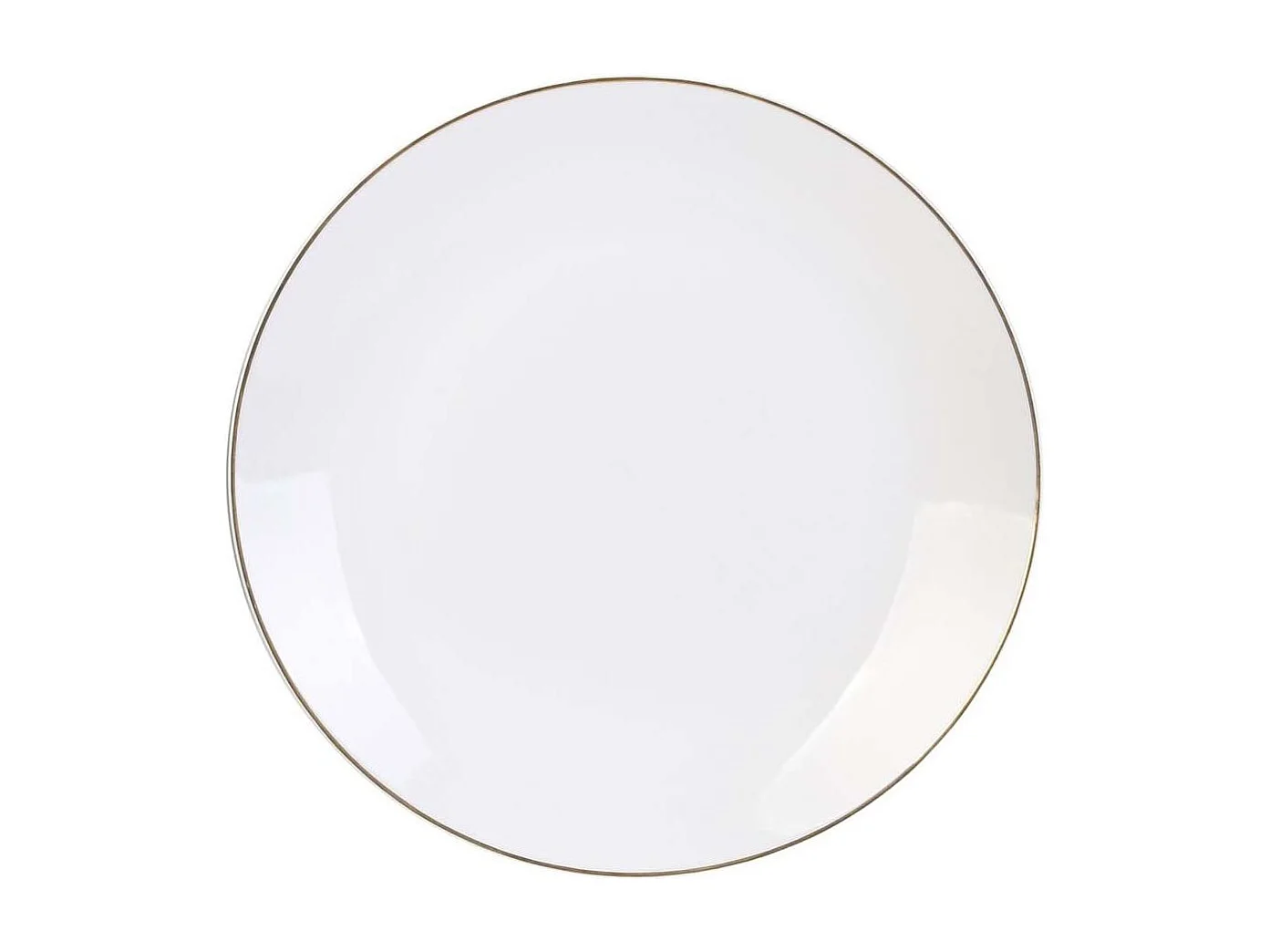 Lot de 6 Assiettes Plates "Liseré" 27cm Blanc