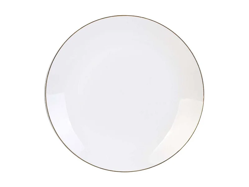 Lot de 6 Assiettes Plates "Liseré" 27cm Blanc