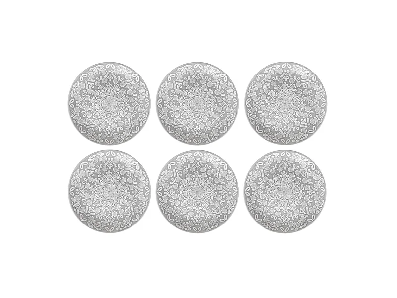 Lot de 6 Assiettes Plates "Hacienda" 27cm Gris
