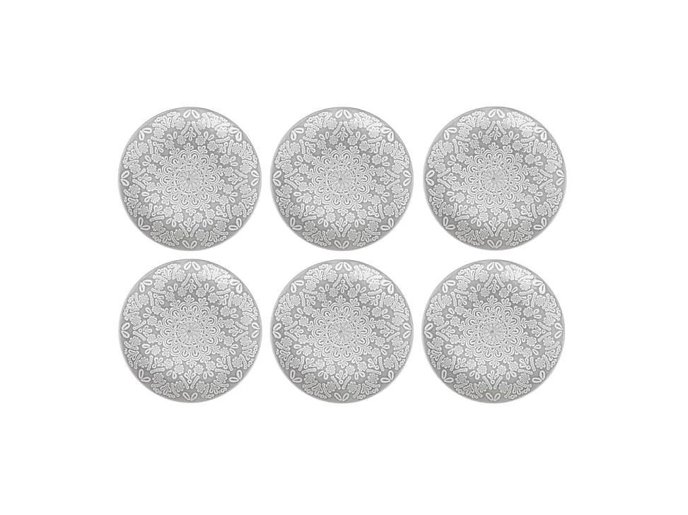 Lot de 6 Assiettes Plates "Hacienda" 27cm Gris