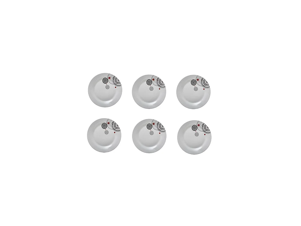 Lot de 6 Assiettes Plates "Instant" 27cm Blanc