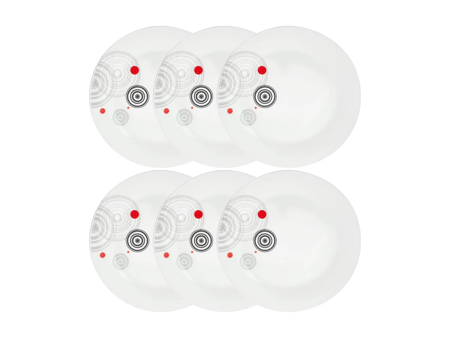 Lot de 6 Assiettes Plates "Instant" 27cm Blanc