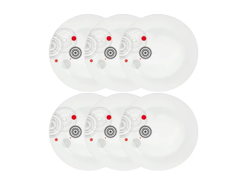 Lot de 6 Assiettes Plates "Instant" 27cm Blanc