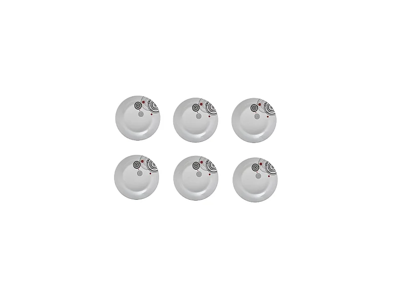 Lot de 6 Assiettes Plates "Instant" 27cm Blanc