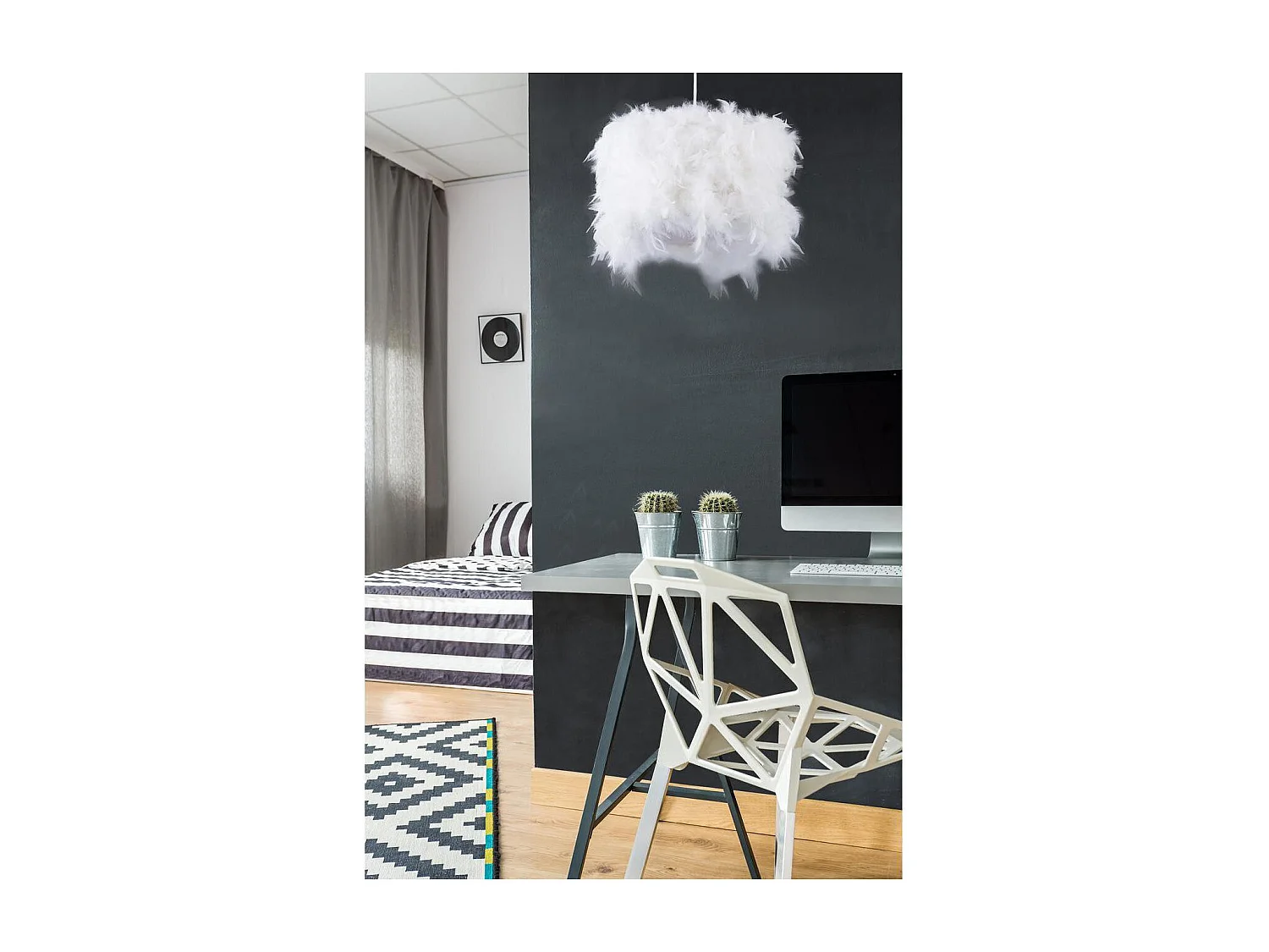 Larro witte veren hanglamp