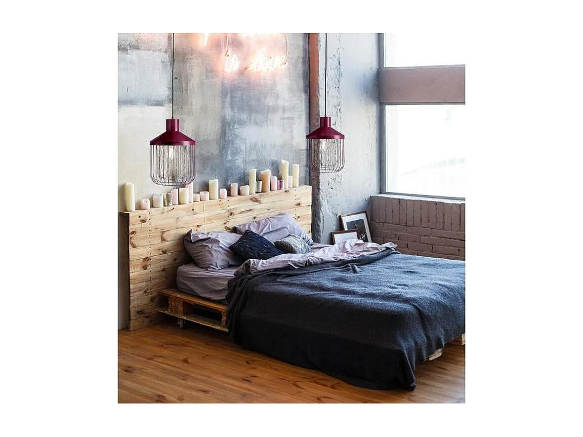 Lampe Suspension Design "Geraldine" 43cm Rouge